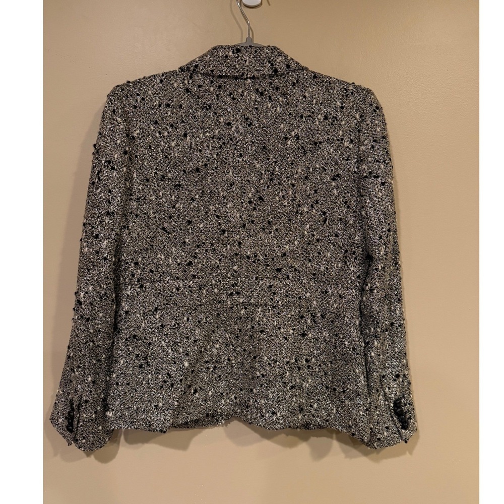 J.Crew Collection Tweed Blazer Jacket Gold Black Size 8 Holiday Party Statement - Picture 6 of 7
